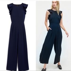 Rich navy JCrew silky jumpsuit